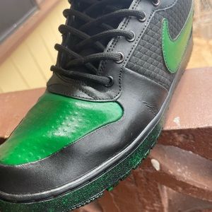 Nike Court Borough Mid winter triple black Sz 10.5 custom painted. Used